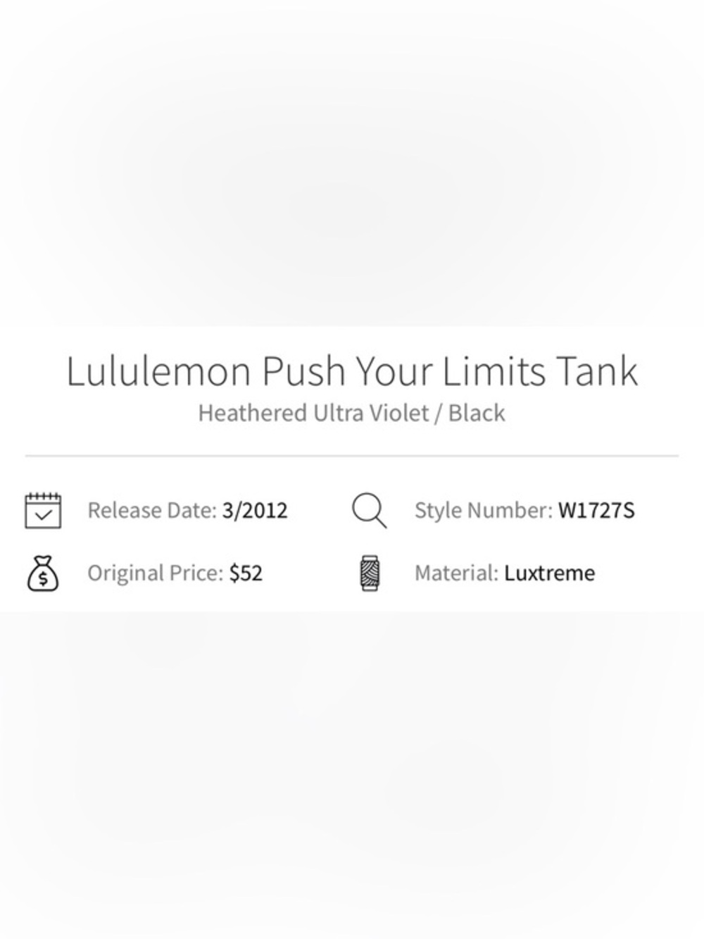 Lululemon Push Your Limits Tank Top Purple Heathered With Black Straps Size 4 - Picture 16 of 16